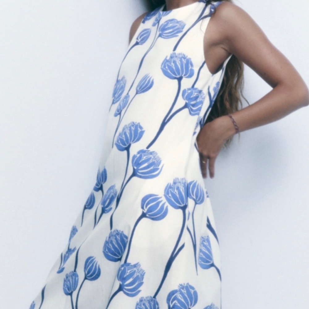 Zara printed cotton dress